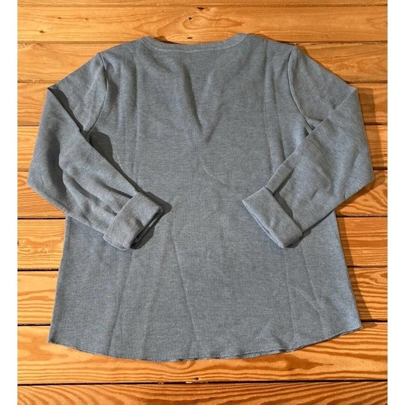 NEW Candace Cameron Bure Long Sleeve Top Size Medium Women’s Blue Waffle Knit - Picture 2 of 8